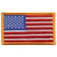 UNITED STATES (USA) FLAG Patch - Dark Gold Border.